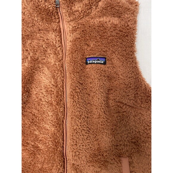 Patagonia Los Gatos Vest Womens Med Burnt Orange Lined Fleece High Pile Full Zip - Picture 3 of 9